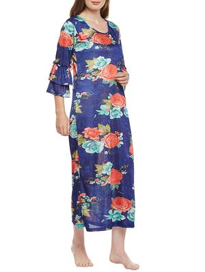blue satin nightwear gown - 14907424 - Standard Image - 2