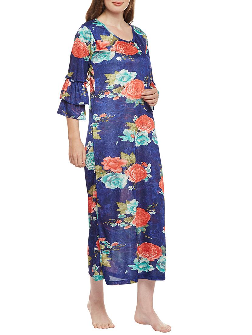 blue satin nightwear gown - 14907424 - Zoom Image - 2