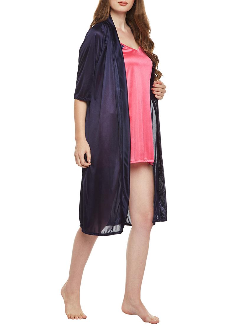 multi colored nighty with robe - 14907427 - Zoom Image - 2