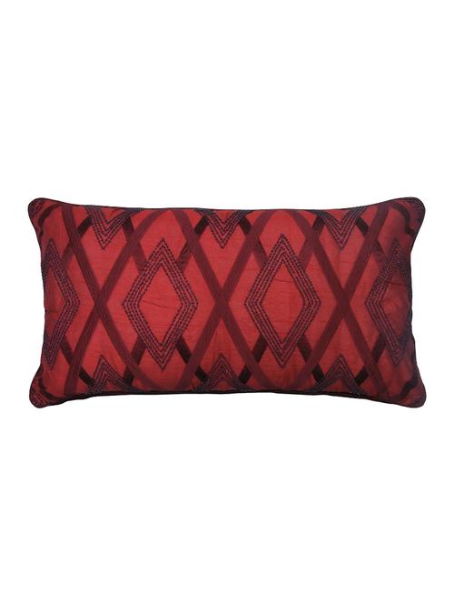 set of 2 embroidered pillow cover maroon - 14908335 - Standard Image - 1