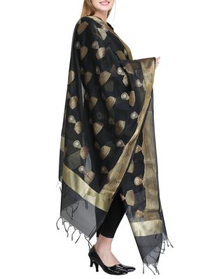 black art silk banarasi dupatta - 14908754 - Standard Image - 2