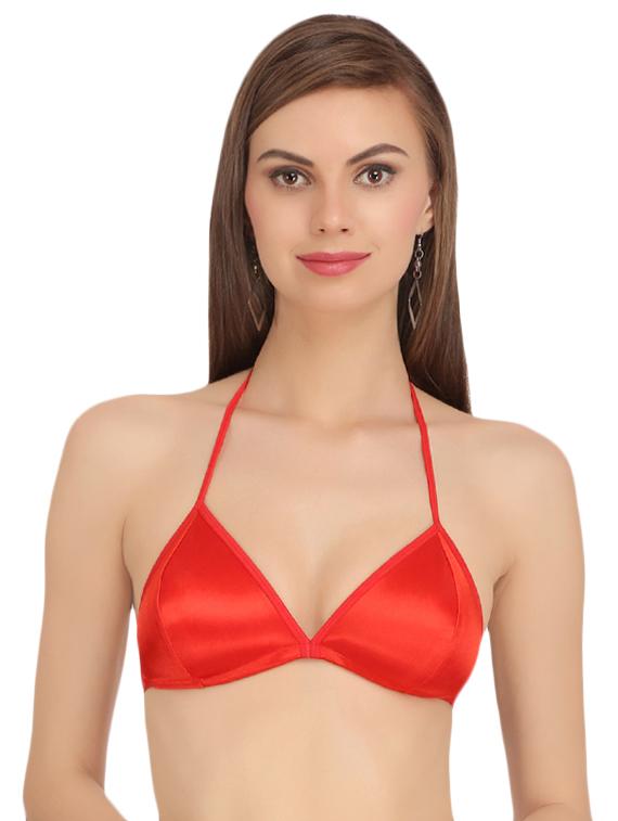set of 3 multicolored satin plunge bra - 14909329 - Zoom Image - 5