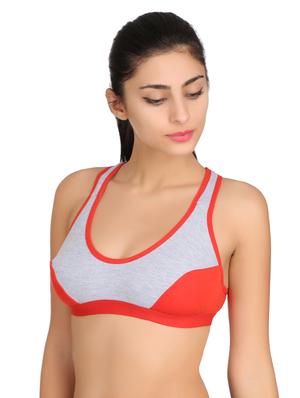 multi colored cotton sports bra - 14909349 - Standard Image - 2