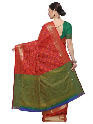 Zari bordered woven saree with blouse - 14909568 - Standard Image - 2