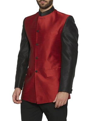 red silk blend casual blazer - 14909609 - Standard Image - 2