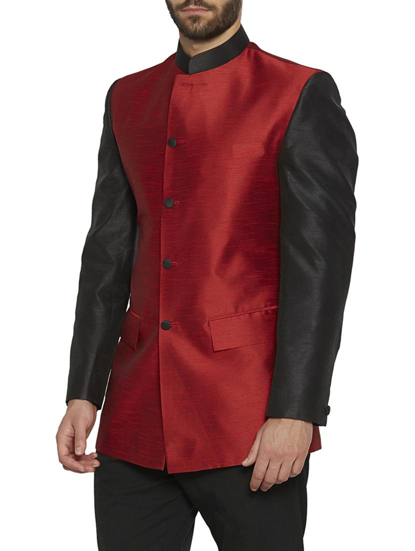red silk blend casual blazer - 14909609 - Zoom Image - 2
