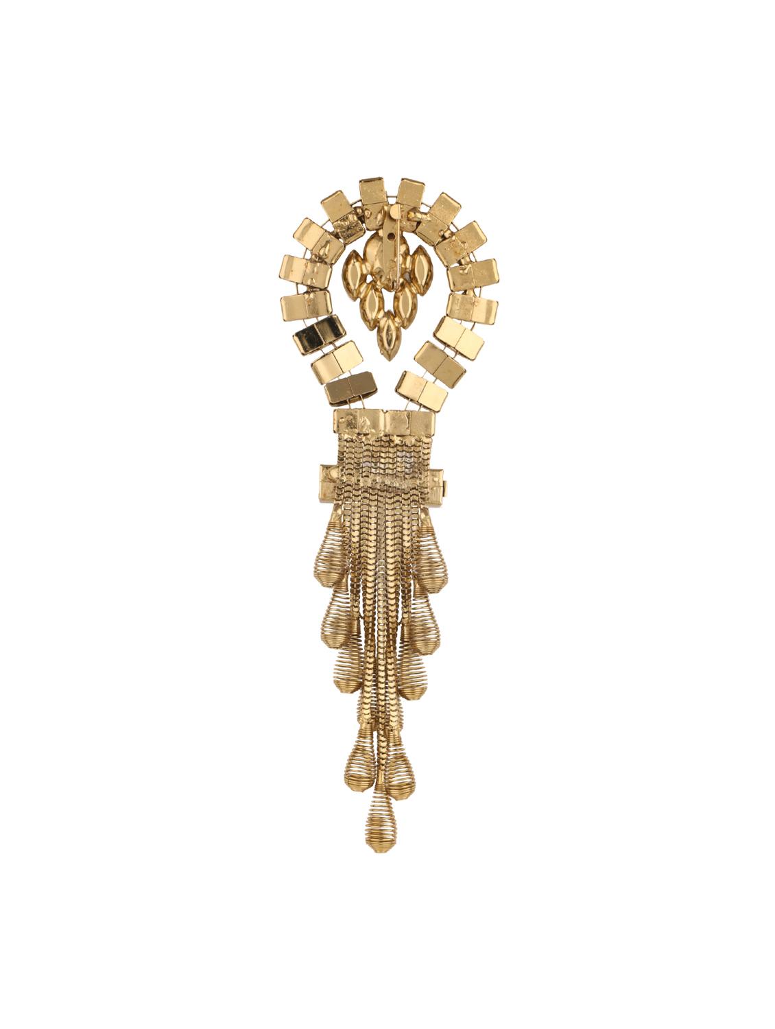 golden colored brass brooch - 14909664 - Zoom Image - 2