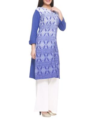 blue georgette straight kurta - 14910030 - Standard Image - 2