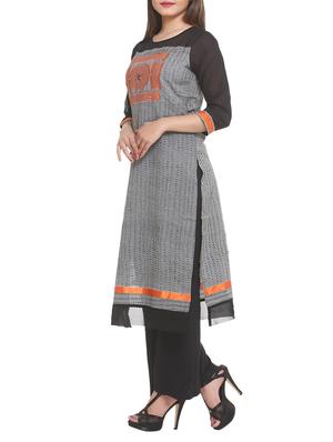 greycotton blend straight kurta - 14910035 - Standard Image - 2