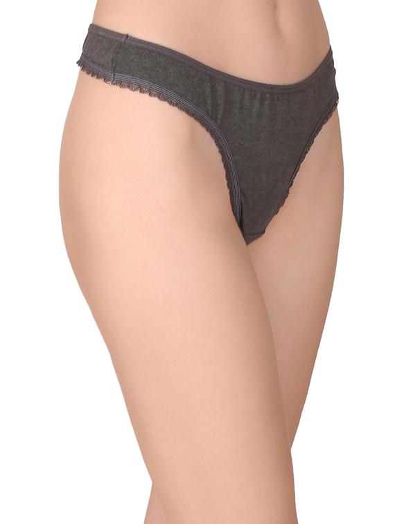 grey cotton thongs panty - 14911350 - Zoom Image - 2