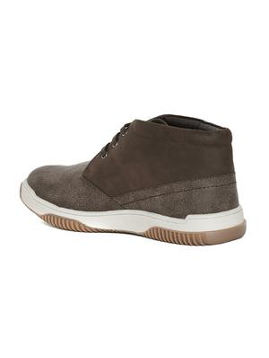 brown leatherette lace up sneaker - 14912569 - Standard Image - 2