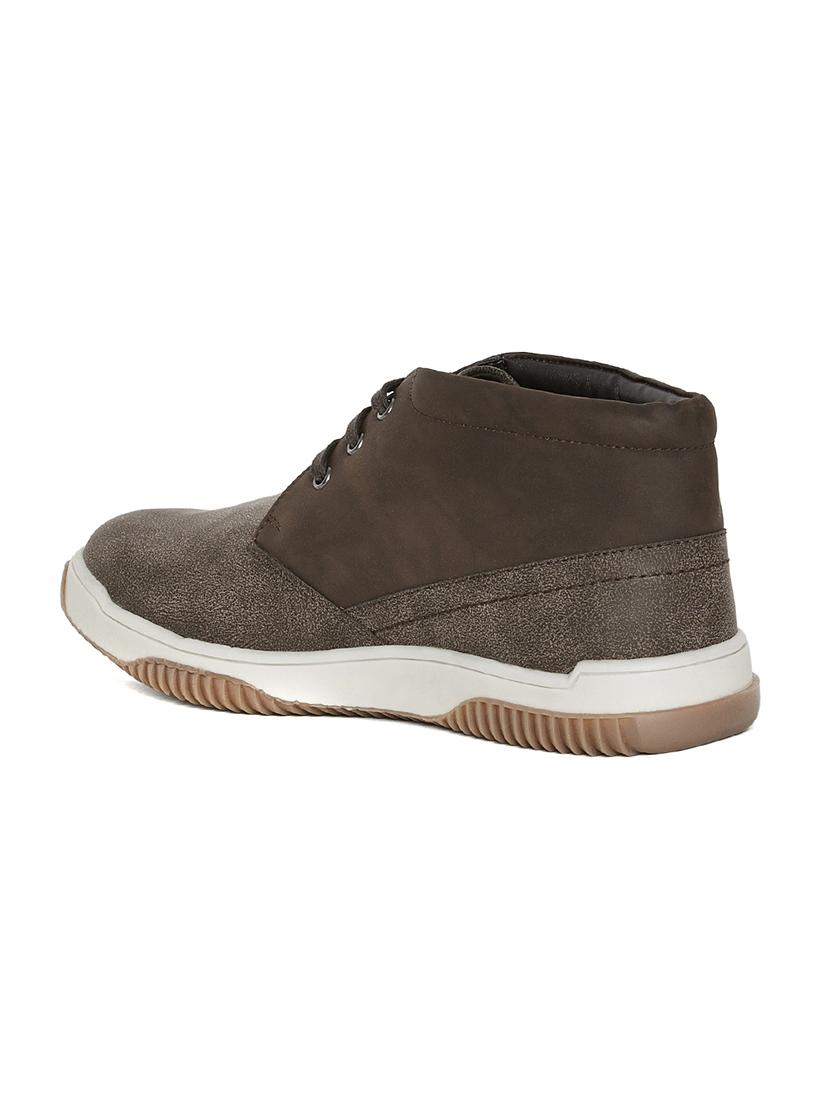 brown leatherette lace up sneaker - 14912569 - Zoom Image - 2