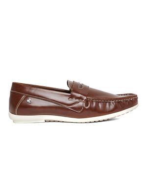 brown leatherette slip on loafer - 14912596 - Standard Image - 2