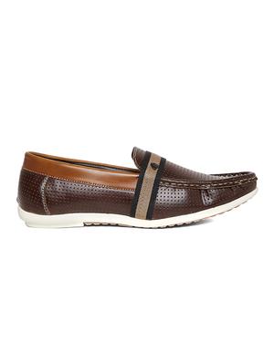 brown leatherette slip on loafer - 14912600 - Standard Image - 2