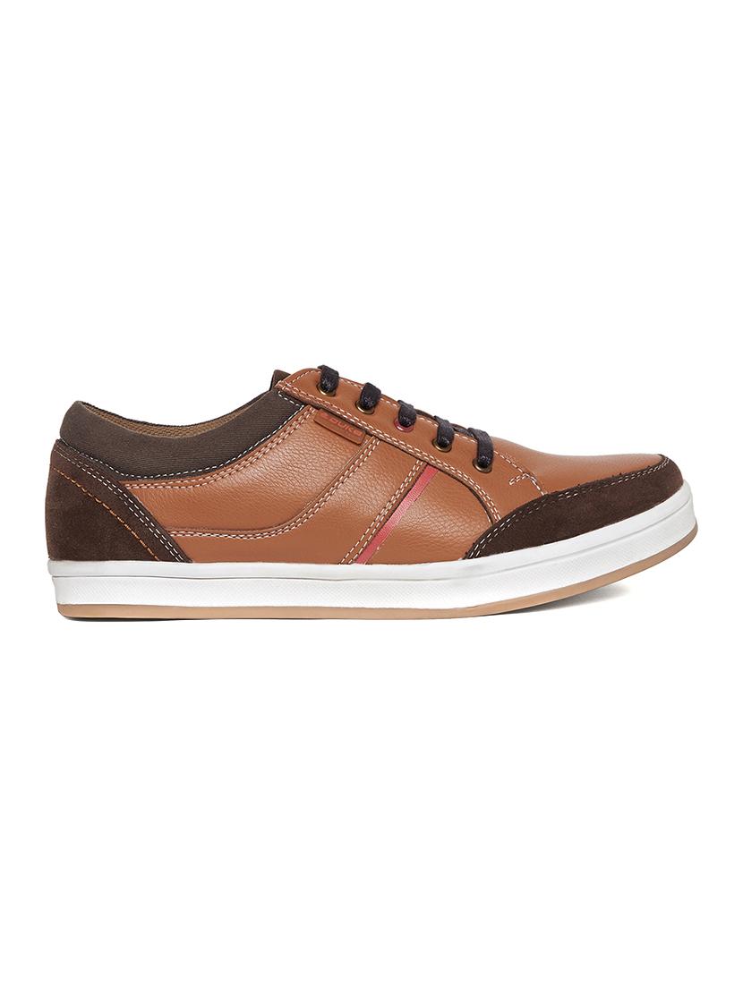 tan leatherette lace up sneaker - 14912608 - Zoom Image - 2