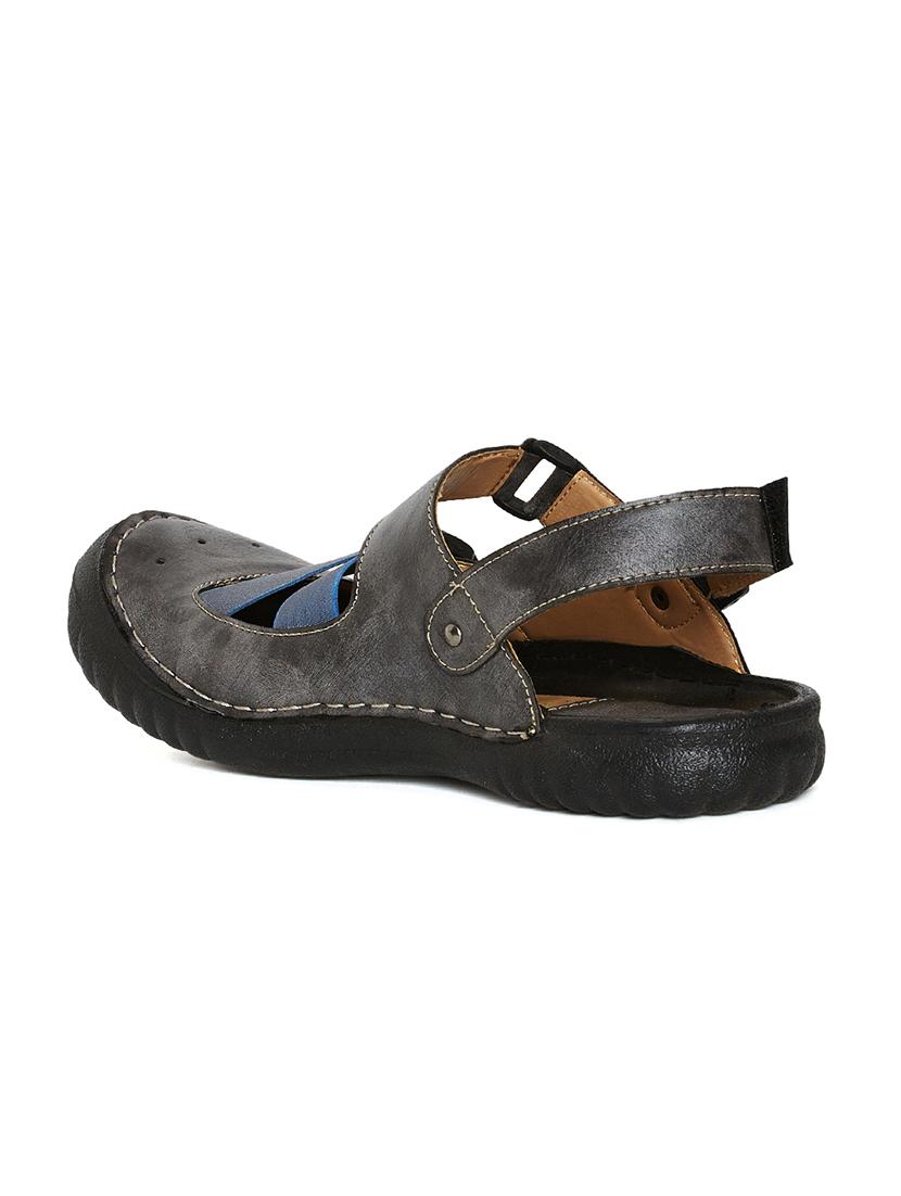 black leatherette back strap sandal - 14912661 - Zoom Image - 2
