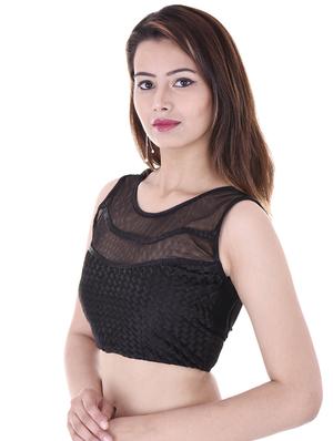 black net embroidered blouse - 14912754 - Standard Image - 2