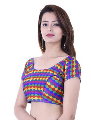 multi colored silk embroidered blouse - 14912761 - Standard Image - 2