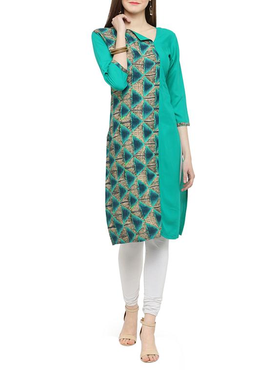 straight geometric print kurta - 14913002 - Zoom Image - 2