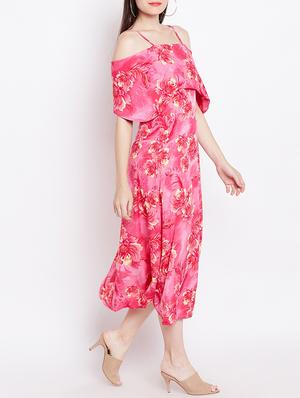 pink printed a-line dress - 14914973 - Standard Image - 2