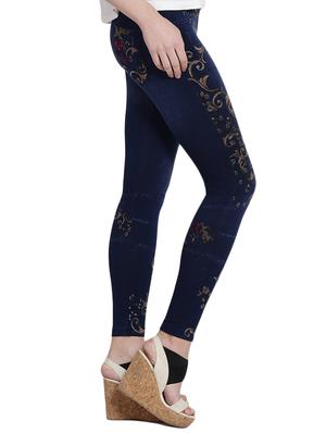 blue printed cotton jegging - 14915606 - Standard Image - 2