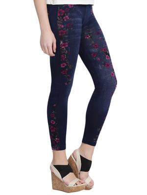 blue printed cotton jegging - 14915607 - Standard Image - 2