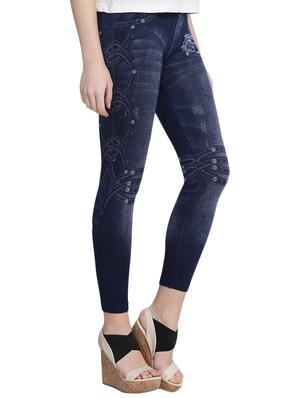 blue printed cotton jegging - 14915612 - Standard Image - 2