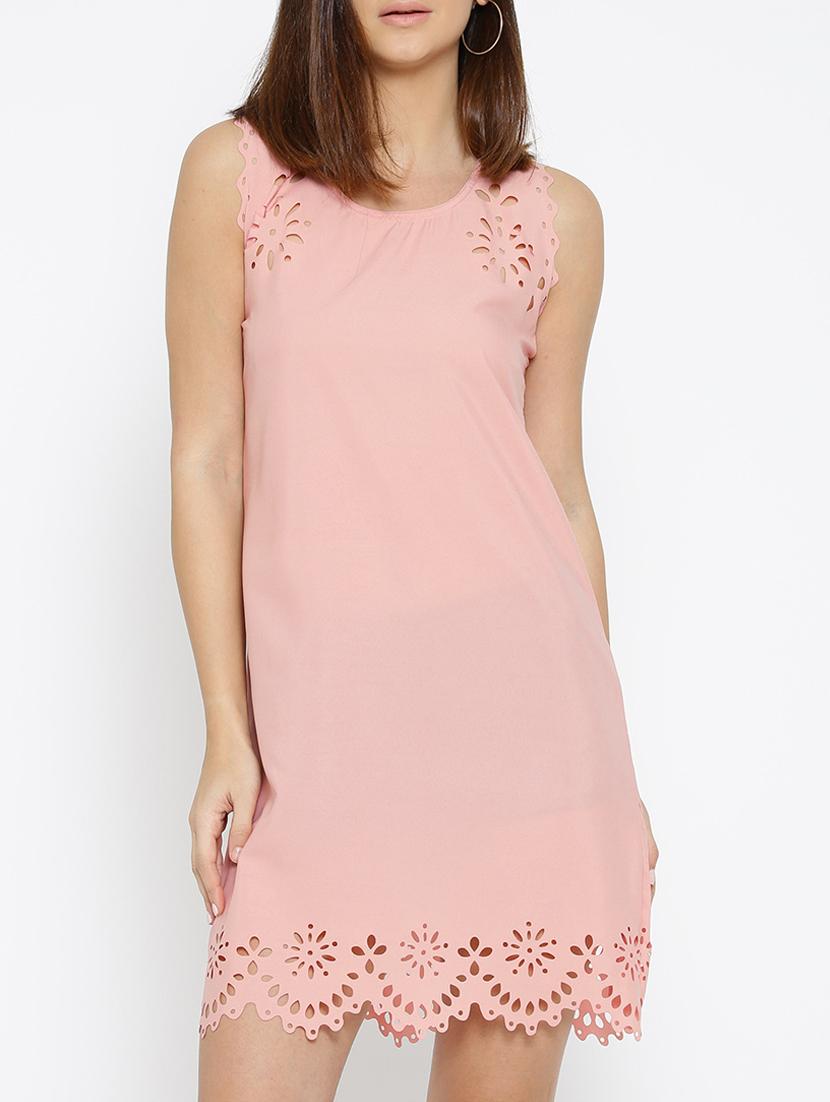 solid pink a-line dress - 14915965 - Zoom Image - 2