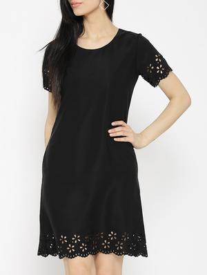 solid black a-line dress - 14915970 - Standard Image - 2