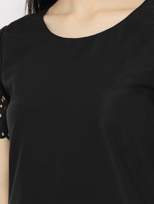 solid black a-line dress - 14915970 - Standard Image - 5