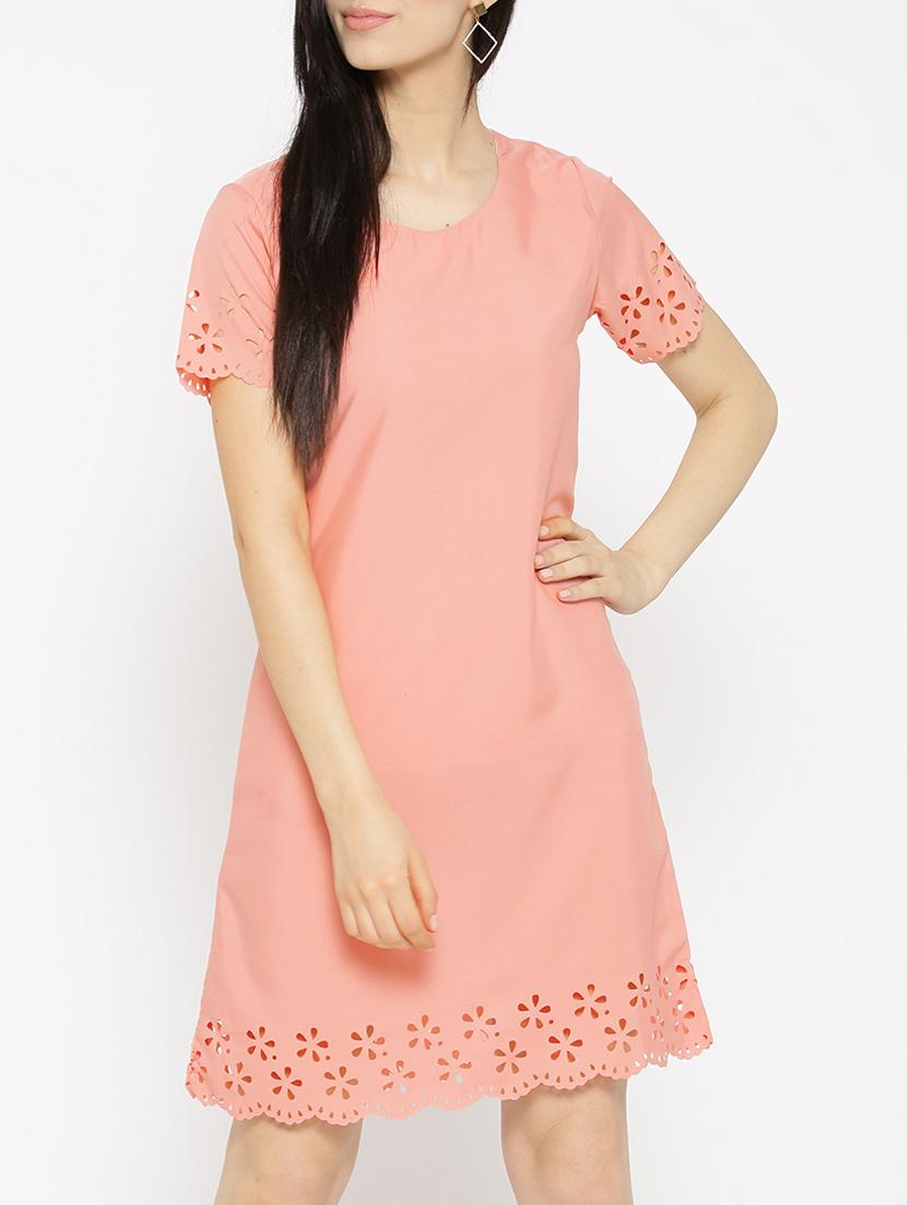 solid pink a-line dress - 14915975 - Zoom Image - 2