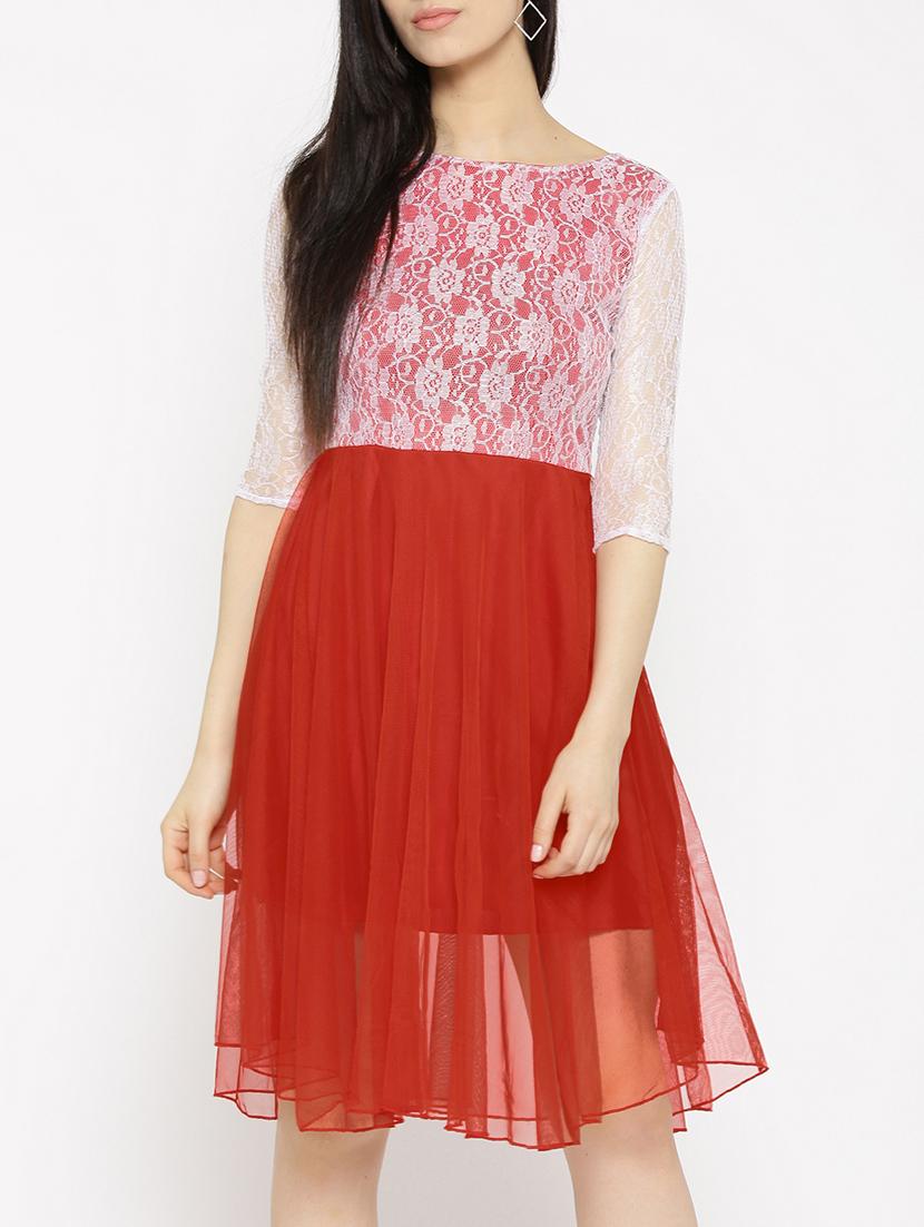 red fit & flare dress - 14915979 - Zoom Image - 2