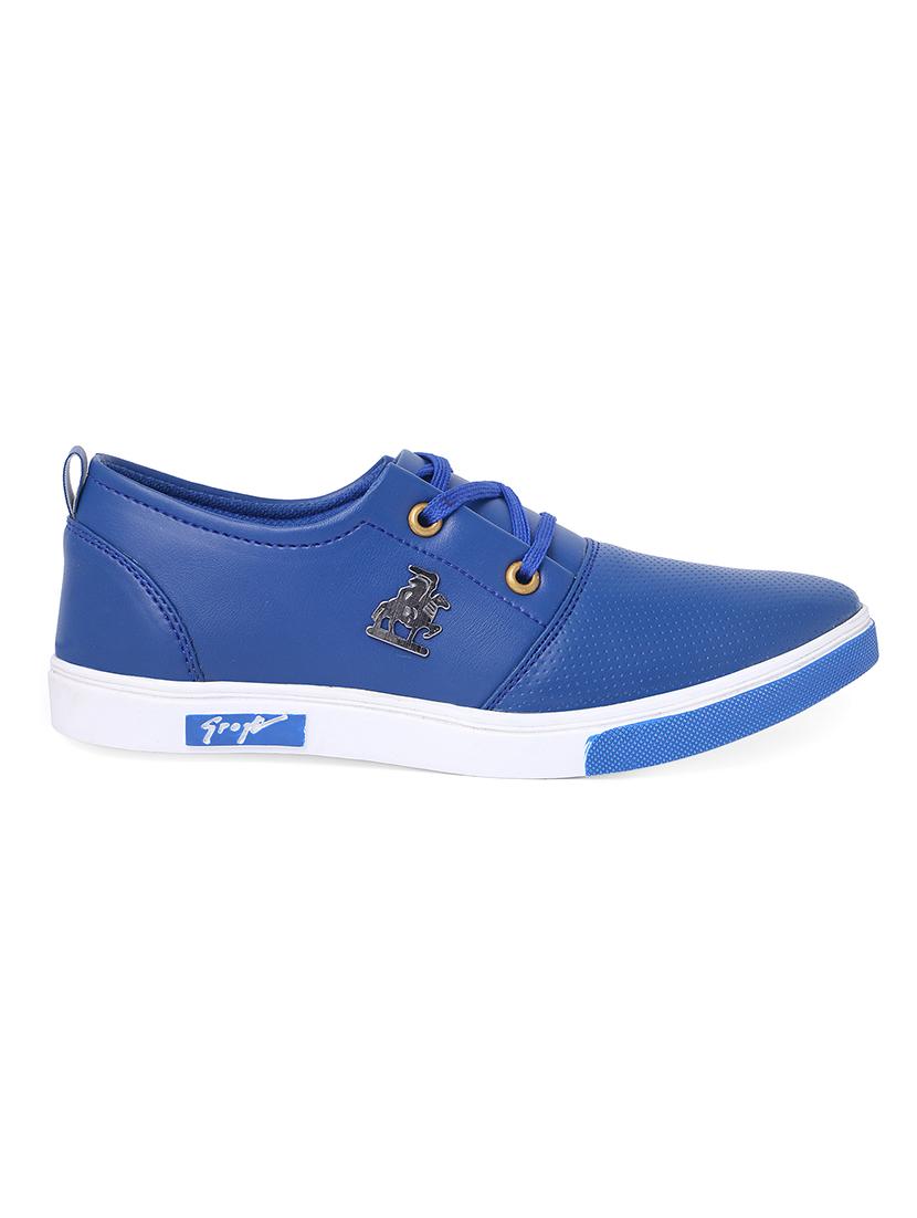 blue leatherette lace up sneaker - 14916591 - Zoom Image - 2