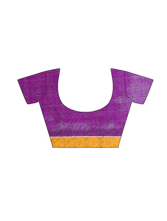 mustard art silk printed saree with blouse - 14918694 - Zoom Image - 2