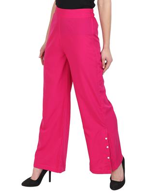 pink rayon straight palazzo - 14918938 - Standard Image - 2