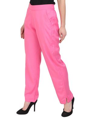pink rayon straight palazzo - 14918944 - Standard Image - 2