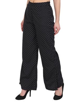 black printed crepe palazzo - 14918947 - Standard Image - 2