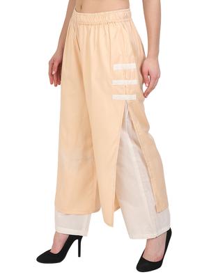 beige rayon straight palazzo - 14918963 - Standard Image - 2