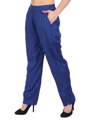 blue rayon straight palazzo - 14918965 - Standard Image - 2