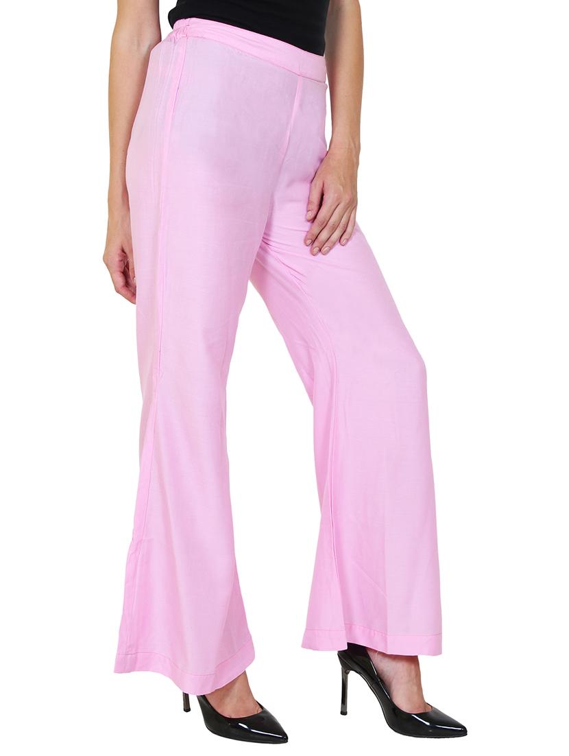 pink rayon flared palazzo - 14918970 - Zoom Image - 2