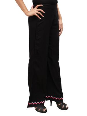 black rayon flared palazzo - 14918993 - Standard Image - 2