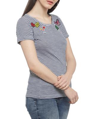 black striped cotton tee - 14919785 - Standard Image - 2