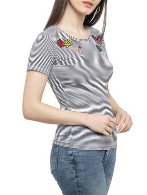 black striped cotton tee - 14919786 - Standard Image - 2