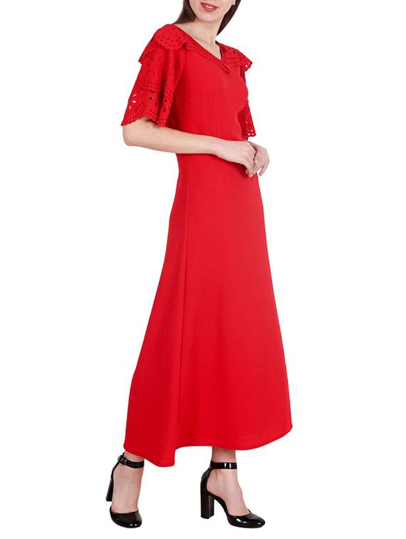 solid red maxi dress - 14919795 - Zoom Image - 2