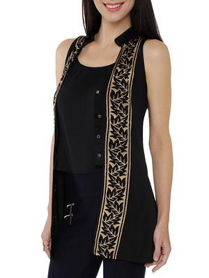 black synthetic layered kurti - 14920615 - Standard Image - 2