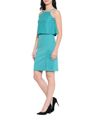 blue solid layered dress - 14921021 - Standard Image - 2