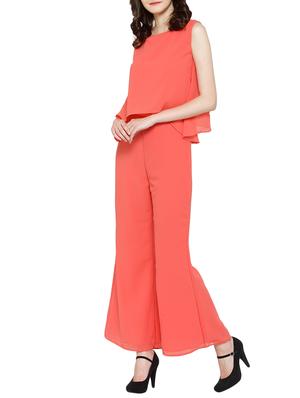 orange solid full leg jumpsuit - 14921050 - Standard Image - 2