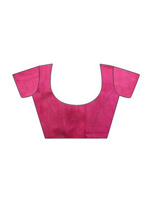 pink printed saree with blouse - 14921156 - Standard Image - 2
