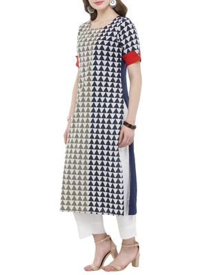 Geometric straight kurta & straight pant - 14921208 - Standard Image - 2