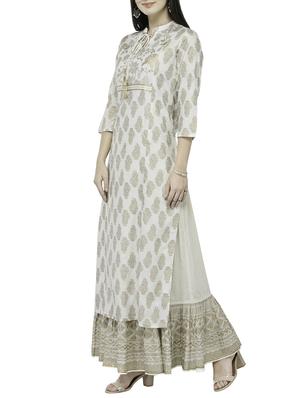 Golden printed straight kurta - 14921209 - Standard Image - 2